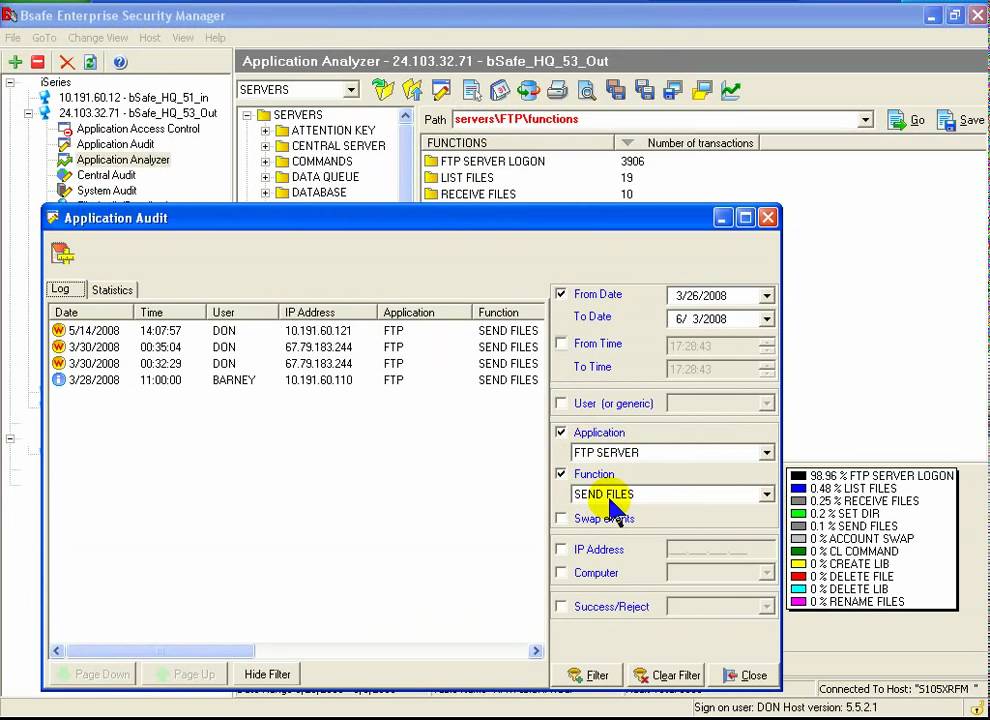 iSeries Exit Point Auditing, Bsafe Application Analyzer
