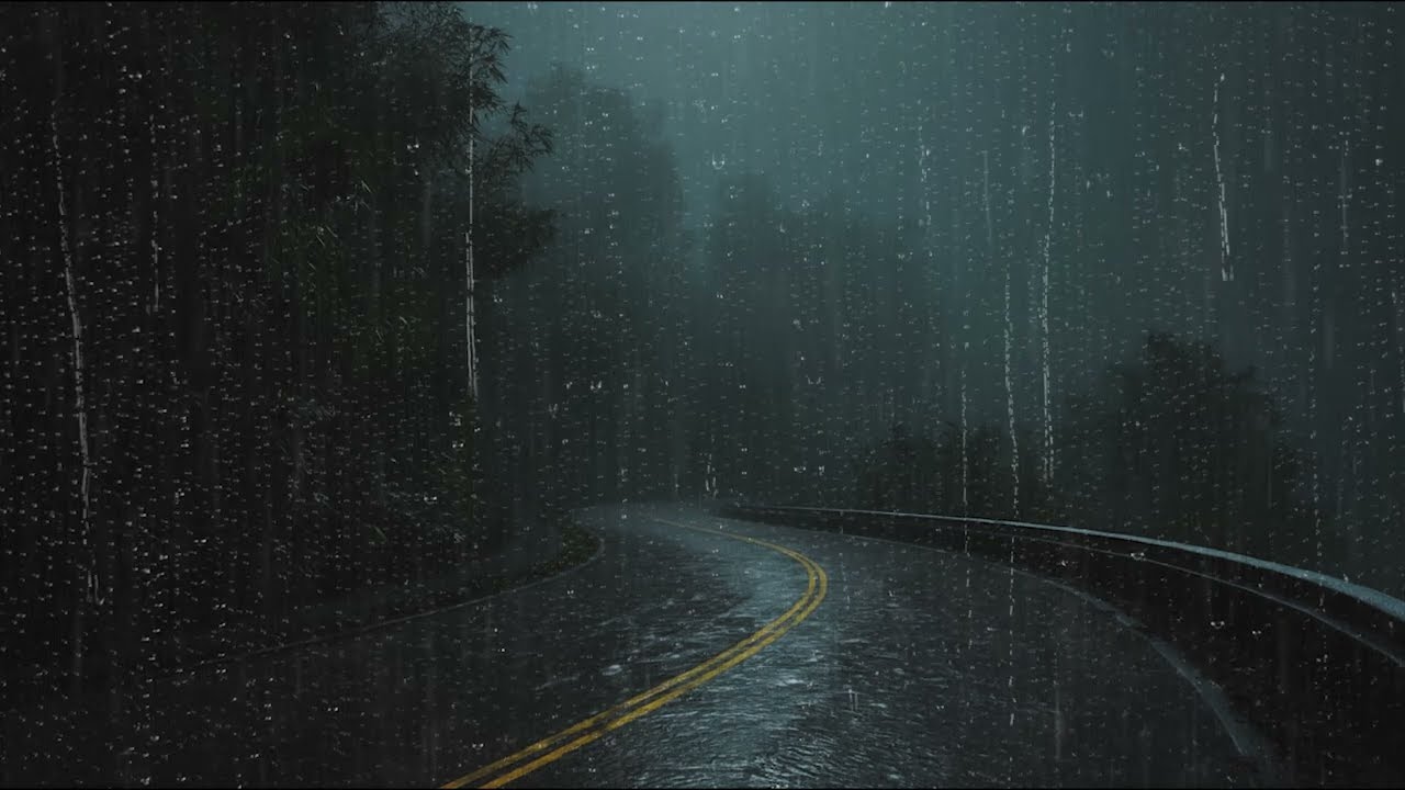 Deep Sleep Fast 🌙 Gentle Rain Sounds on a Quiet Scenic Road for Relaxation & Calm