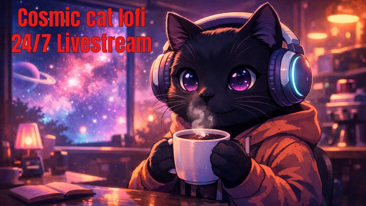 🌌 Cosmic Cat LoFi ☕🐾 | Beats to Chill, Relax & Drift Through Space (LIVE)