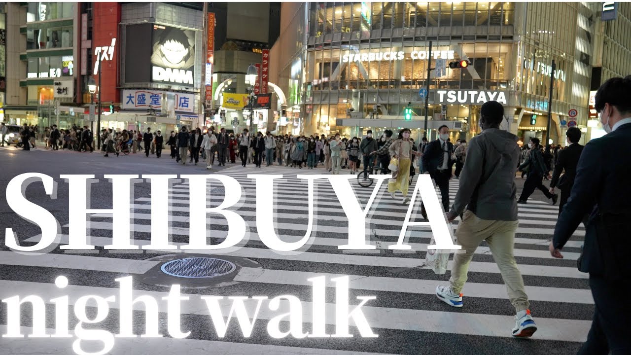 【4K】Shibuya Night Walk - Japan walking tour - travel - virtual - walking - Tokyo , Japan