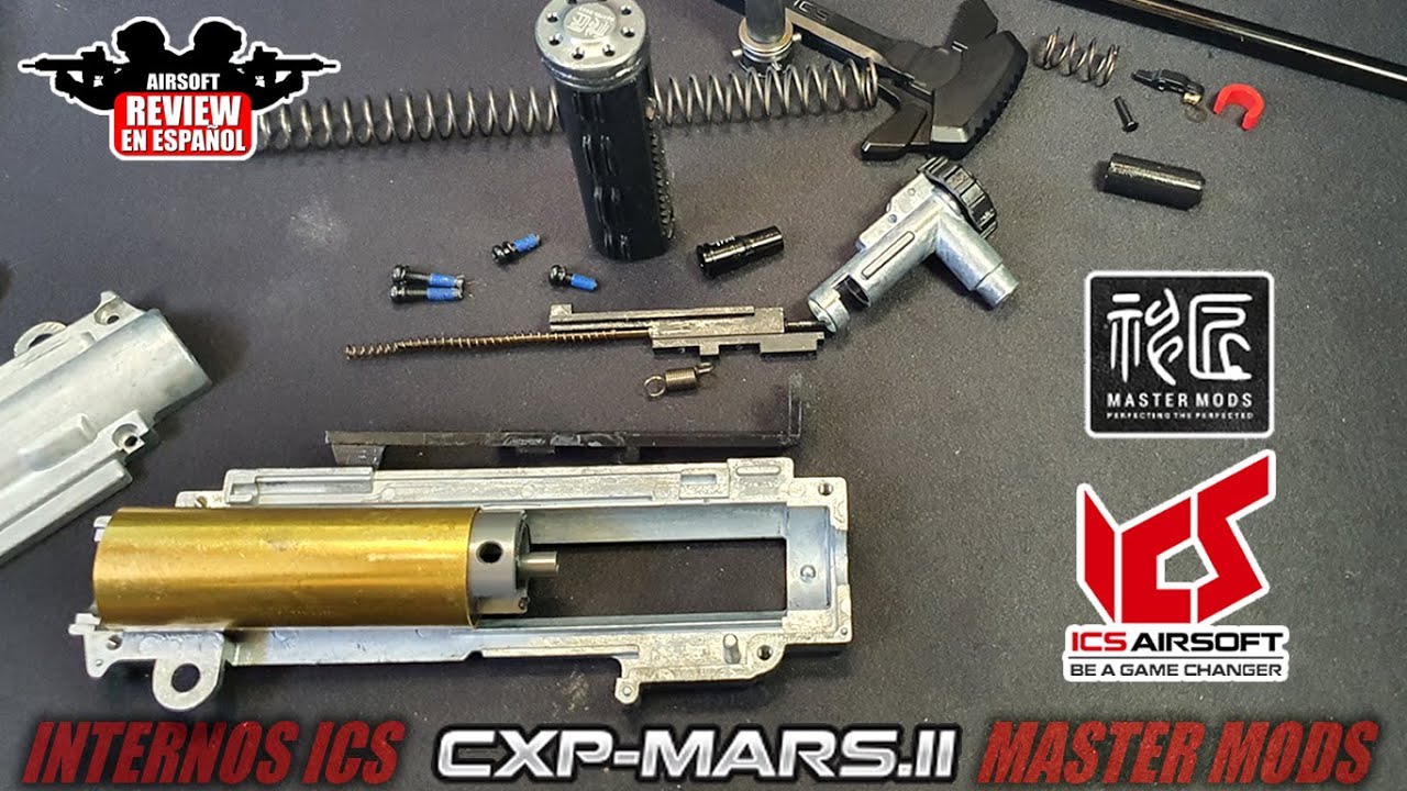 Mostrando los internos de esta  ICS MARS II CXP SSSIII Splitbox | Airsoft Review en Español