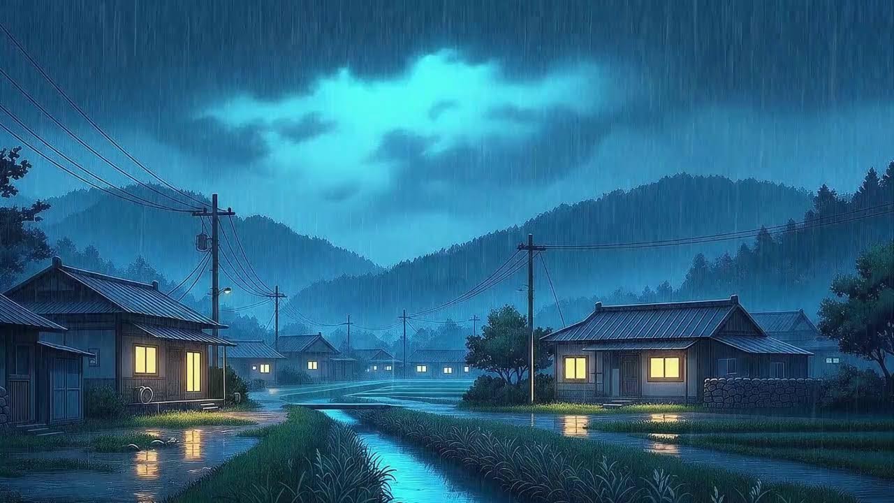 Rain Sounds and Lofi for Deep Focus in a Calm Korean Rainy Night for Clear Thinking 😌
