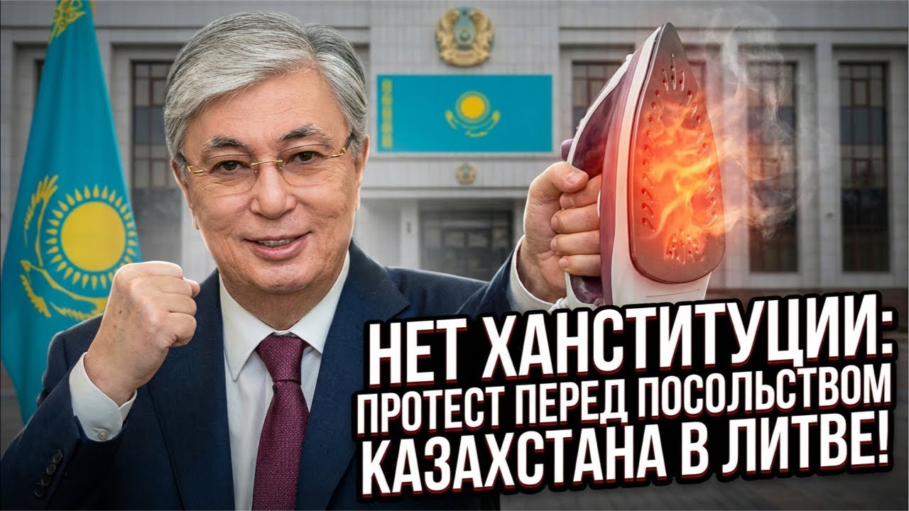 НЕТ ХАНСТИТУЦИИ: ПРОТЕСТ ПЕРЕД ПОСОЛЬСТВОМ КАЗАХСТАНА В ЛИТВЕ!