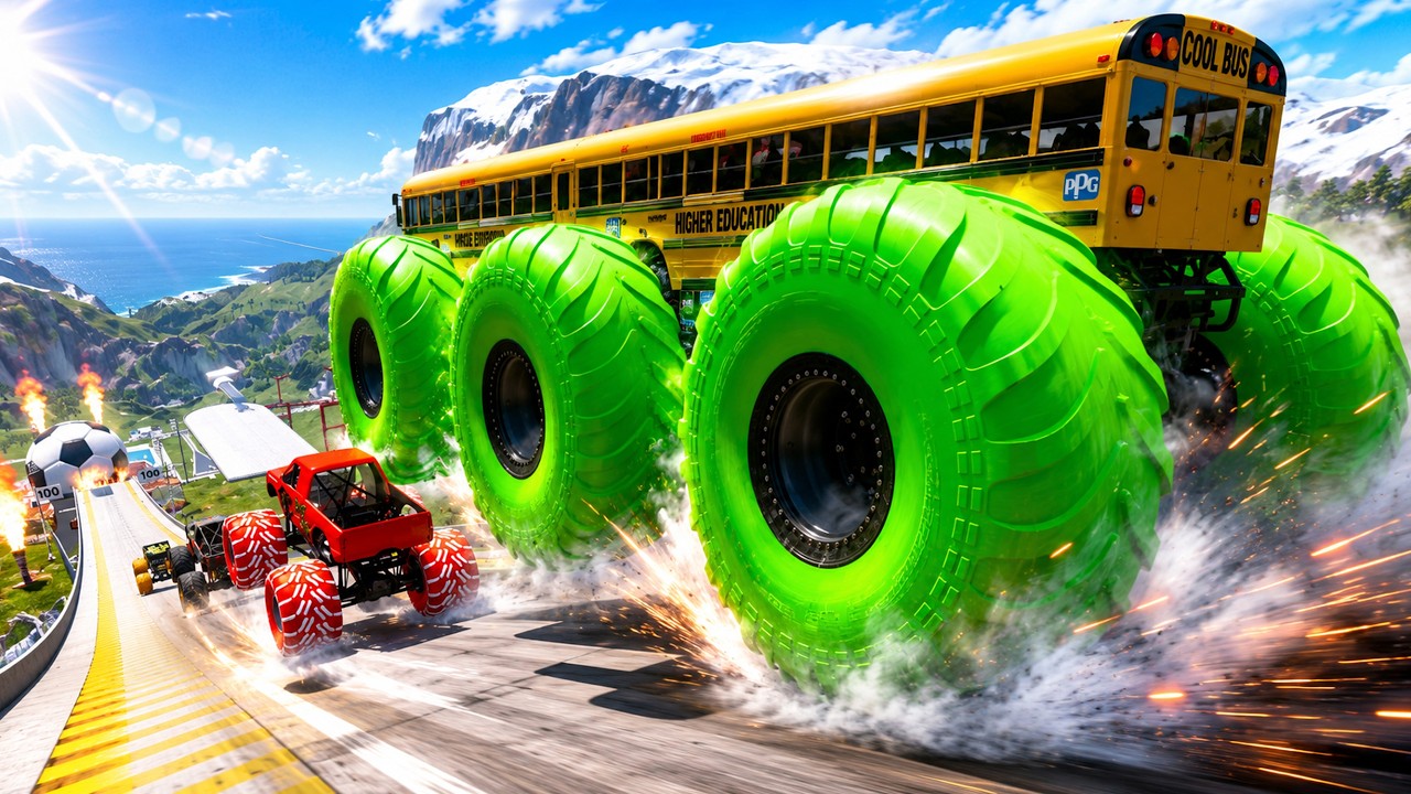 Epic High Speed monster trucks jumps stunts & crashes #186 | BeamNG Drive