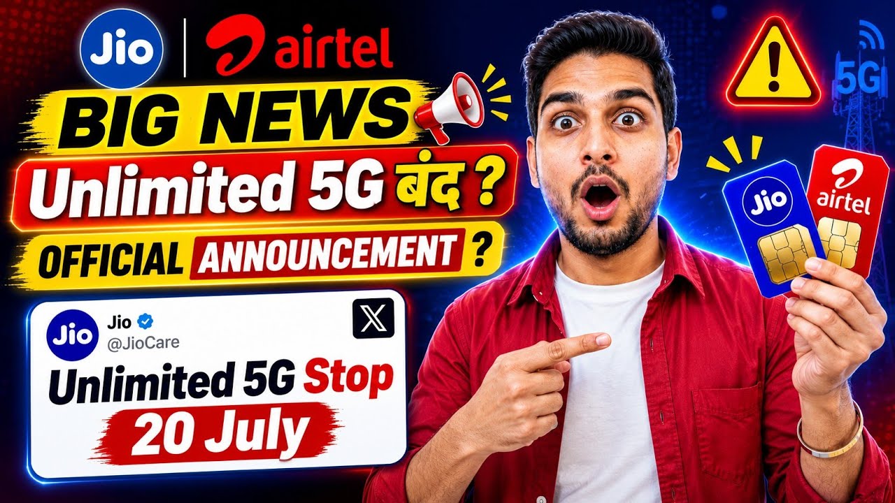 Jio, Airtel Unlimited 5G Stop ( बंद?) Official Announcement ? Airtel Unlimited 5G Hotspot News