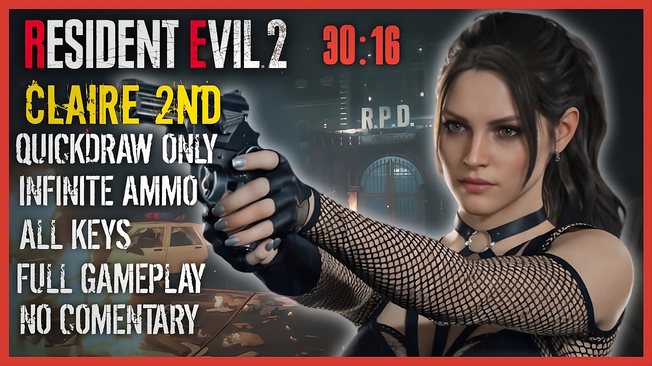 Resident Evil 2 Remake – Claire 2nd Run Quickdraw Army Only (Infinite Ammo) Full Gameplay