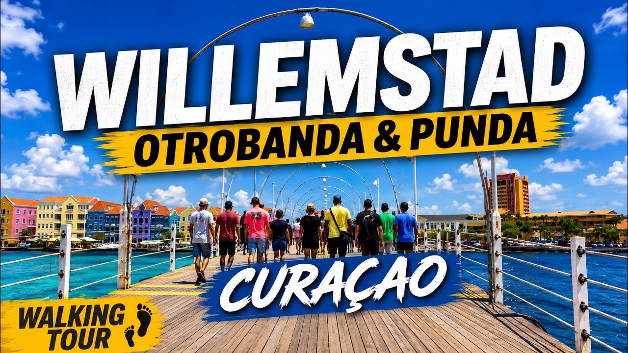 Willemstad Curacao City Walk in 4K | Punda, Otrobanda & Queen Emma Bridge Art Tour