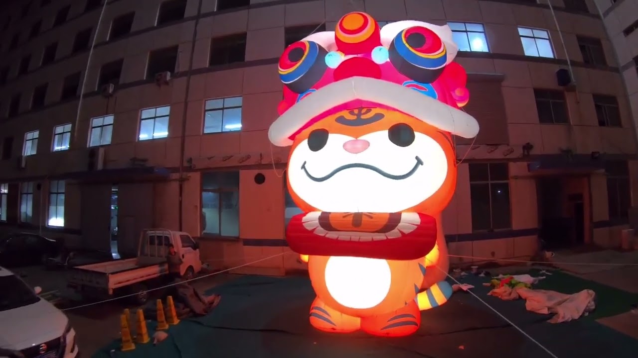 Light Inflatable Balloon Airglow Tiger Mascot with Blower for 2023 #Stagedesign Decoration