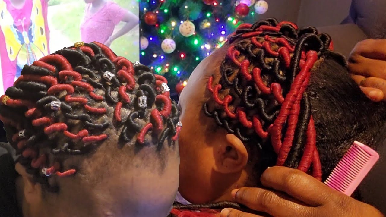 New treading hairstyle with Brazilian wool (grow your hair with treading tutorial)
