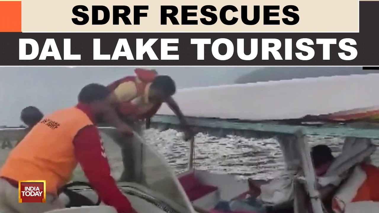 Jammu Kashmir: SDRF Rescues Tourists From Dal Lake Amid Strong Winds, Heavy Rain | India Today