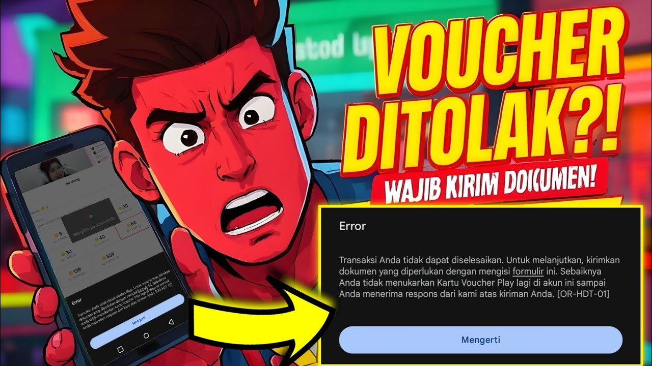 Transaksi Google Play Tidak Dapat Diselesaikan Lalu Diminta Isi Formulir ❓ Voucher Error OR-HDT-01 ❗