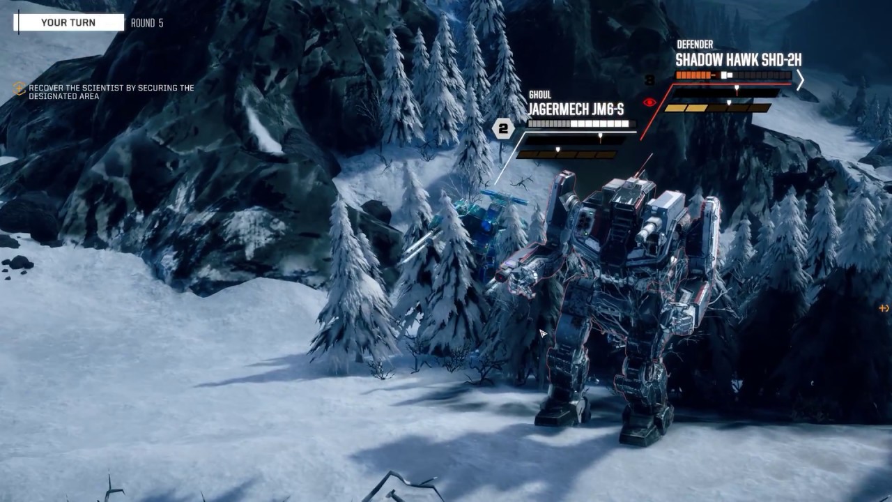 BattleTech gameplay: mech-kicking action