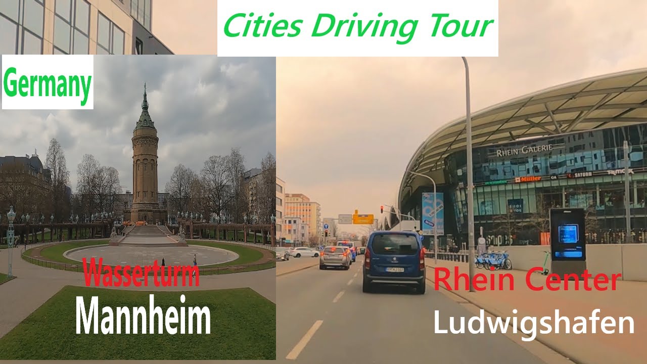 Mannheim Ludwigshafen driving zwei cities tour in Germany