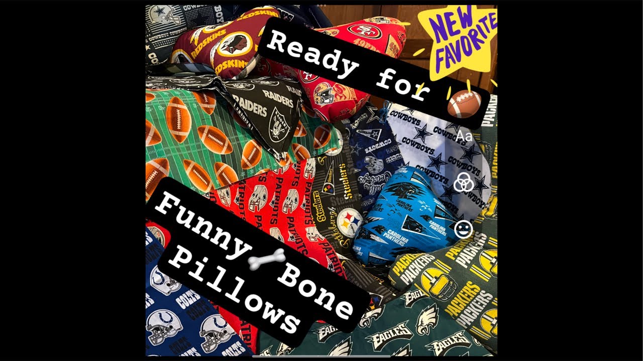 Ready for 🏈 Funny Bone 🦴Pillows #crochet #knittig #sewing