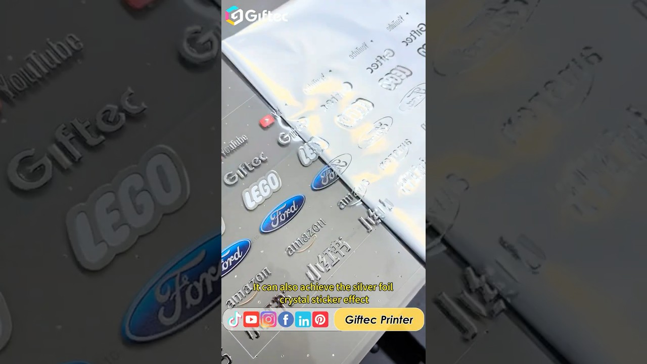 UV DTF Metallic Gold Foil Stickers Printing Machine, Stunning Foil Sticker Creations #uvprinting
