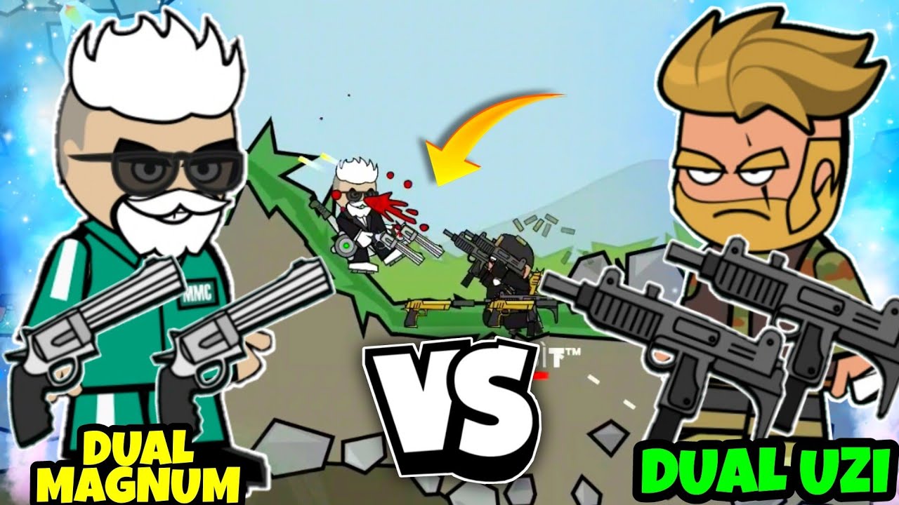 Dual Magnum Vs Dual Uzi | Mini Militia Funny Gameplay 🤣