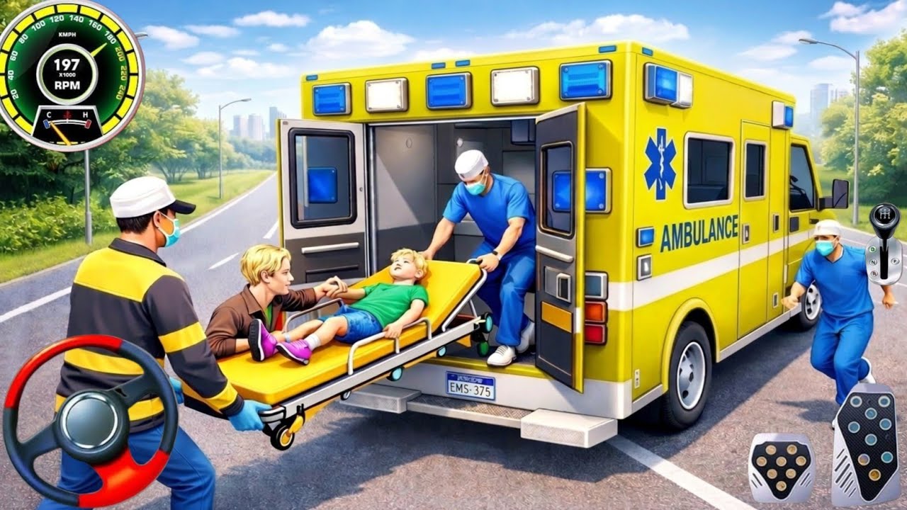 Ambulance Rescue Simulator Driver 3D: Doctor With Paramedic Emergency City Rescue: Android Gameplay