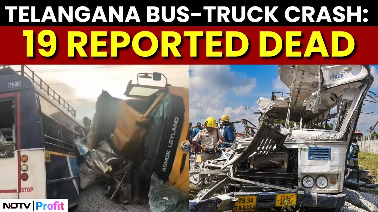 Telangana Bus-Truck Crash: 19 Dead As Truck Rams Into Passenger Bus; Rescuers Dig Mangled Wreckage