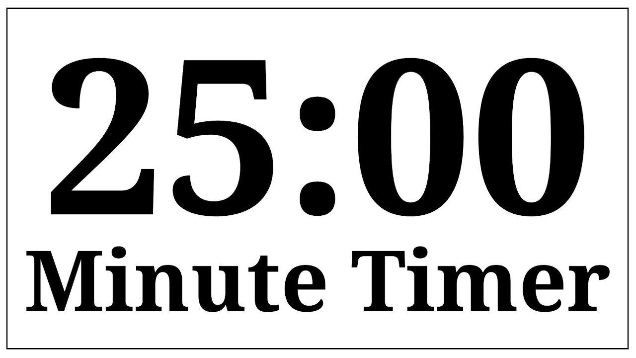 ⏱️ 25-Minute Countdown Timer | Simple Visual Focus Timer
