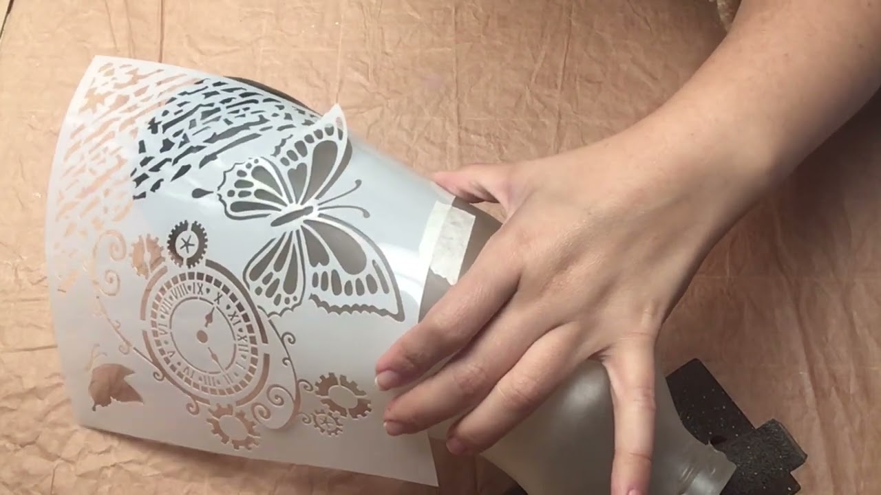 Garrafa com Jateado e Stencil - Efeito ficou lindo