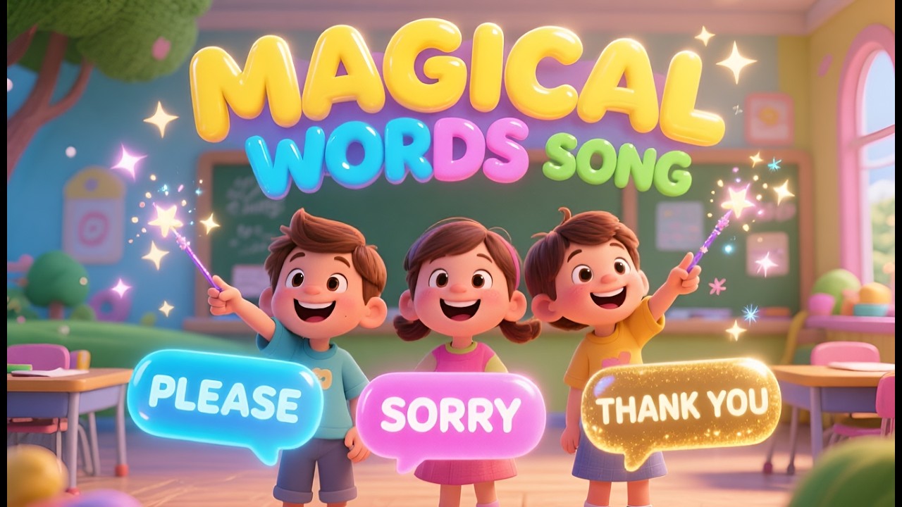 Magical Words Song for Kids | Please Sorry Thank You | Good Manners Rhyme