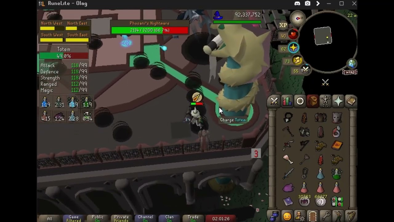 Elemental Amulet Phosani Speedrun tech (one attempt/day)