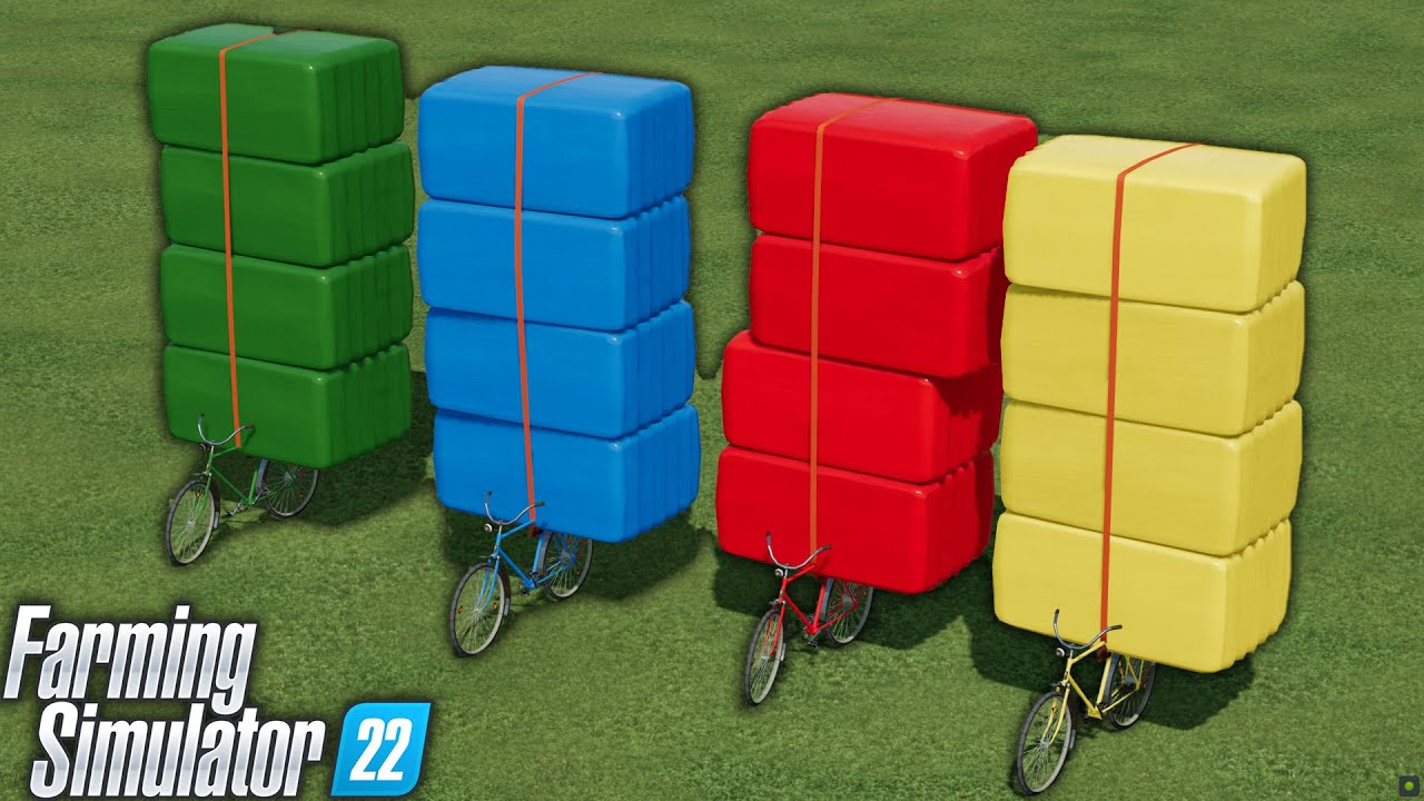 BIKE OF COLORS ! BALES LOADING IN COLORED BIKES ! Farming Simulator 22