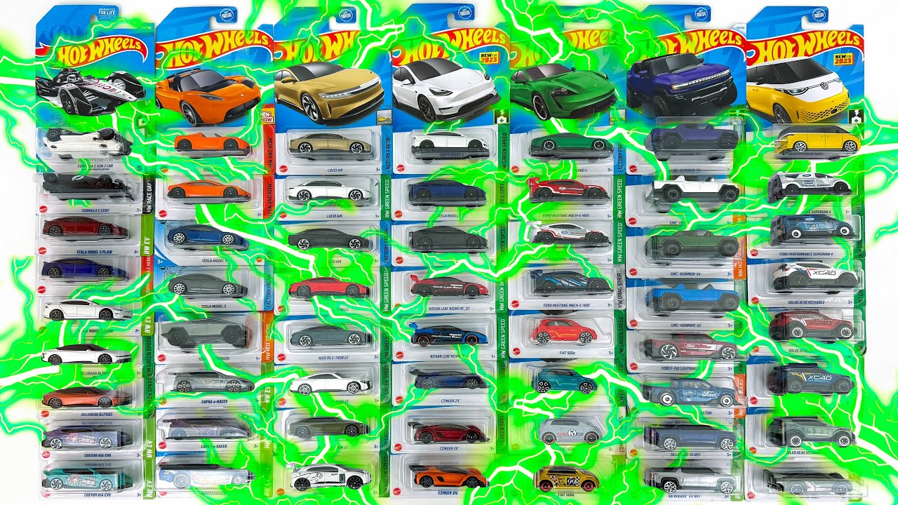 Открываем более 50 электромобилей Hot Wheels!