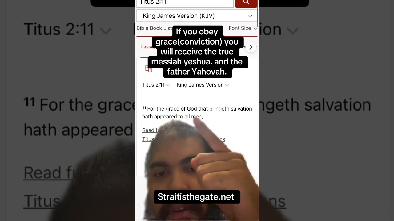 If you obey grace(conviction) u will know the true Messiah yeshua 