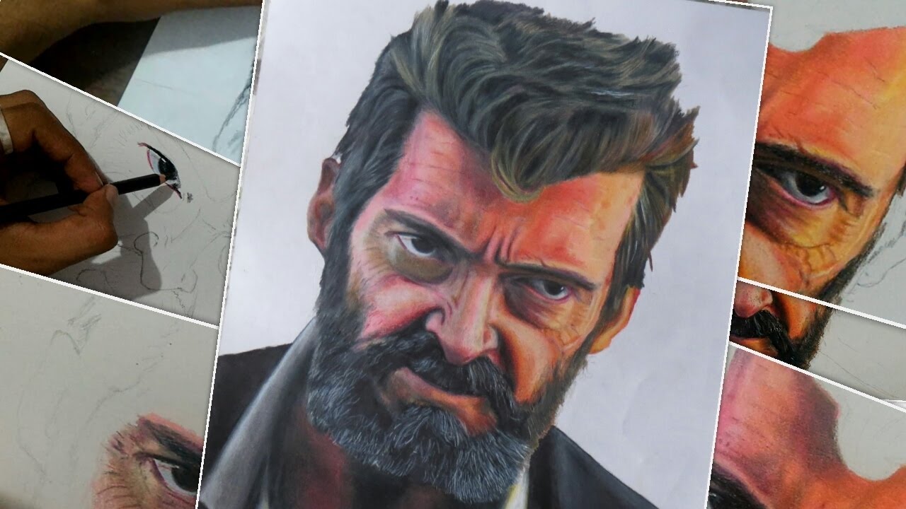 Speed Drawing Hugh Jackman from Logan (2017)