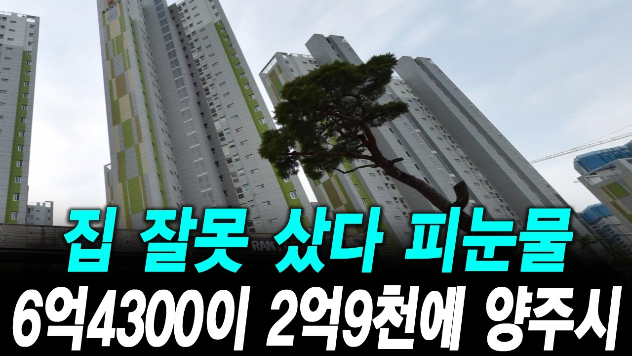 집 잘못 샀다 피눈물 6억4300이 2억9천에 양주시