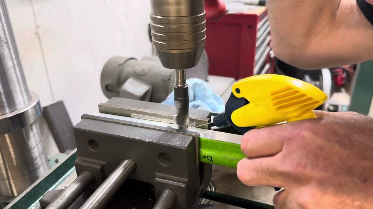 Drilling Fuel Rails for Fuel Injectors in Rodney's new intake