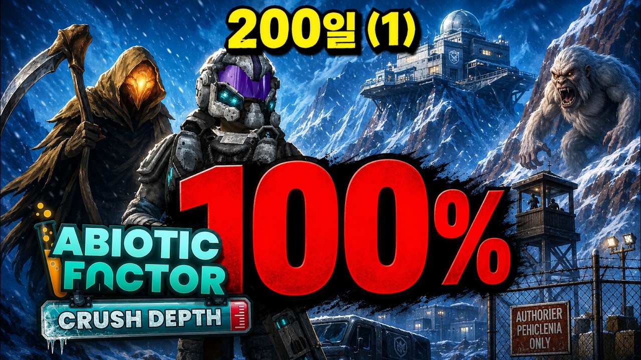 에이바이오틱팩터 100% 클리어 200일 생존 -상편- (자막cc) // 거대 SCP연구시설시설에서 200일 동안 생존하기  Abiotic Factor