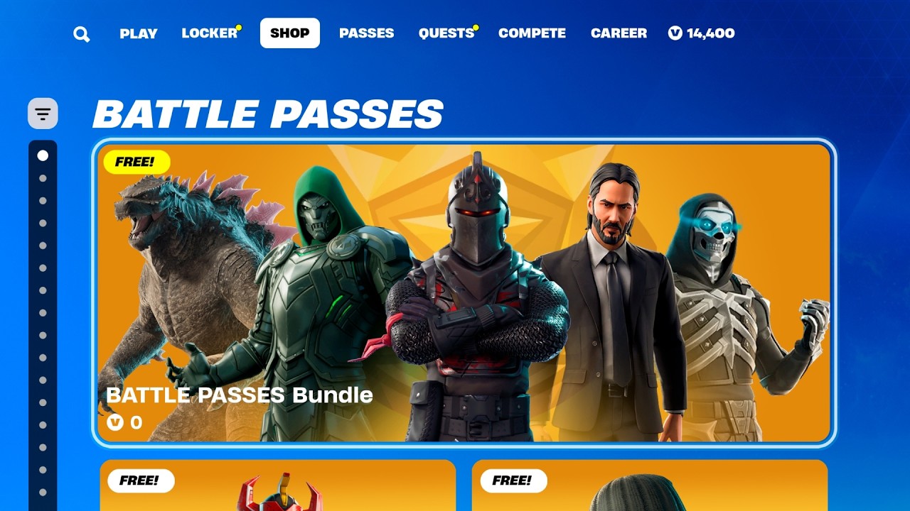 А также боевые пропуски в Fortnite в 2026 году!