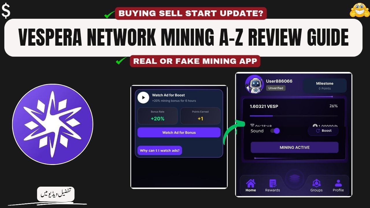 Vespera Network Full A&ndash;Z Review | Mining App Explained | Referral Code Guide | Real or Fake?