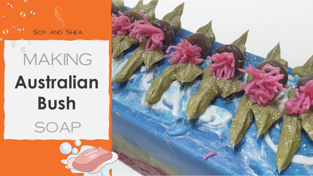 Australian Bush Cold Process soap with soap dough gumnuts
