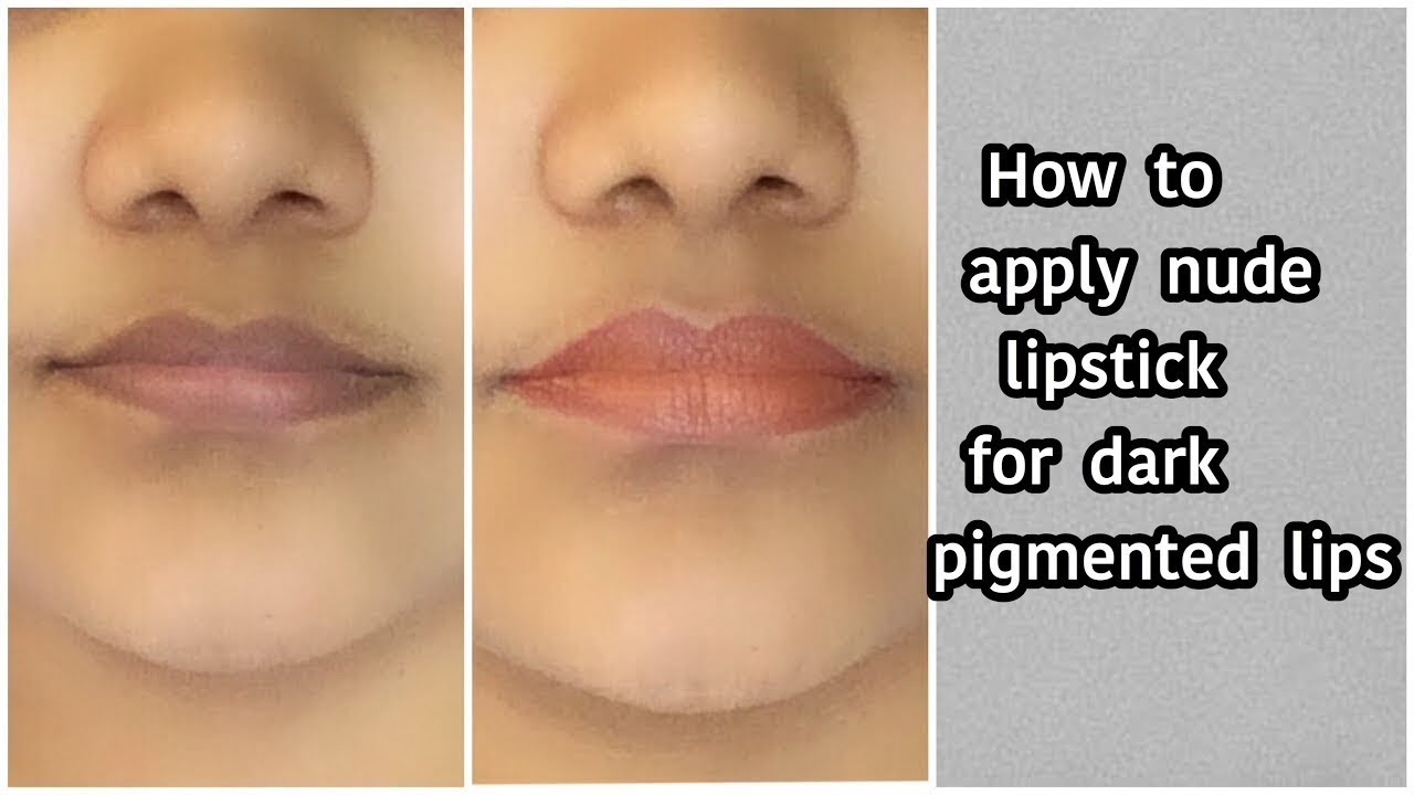 How to apply nude lipstick on pigmented dark lips