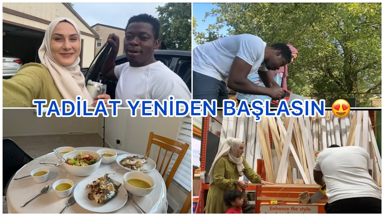 EVİMİZE HARİKA BİR YENİLİK YAPIYORUZ 😍🏡 TADİLAT ALIŞVERİŞİ VE UYGUN FİYATLI DUVAR DEKORUMUZ 😍 VLOG