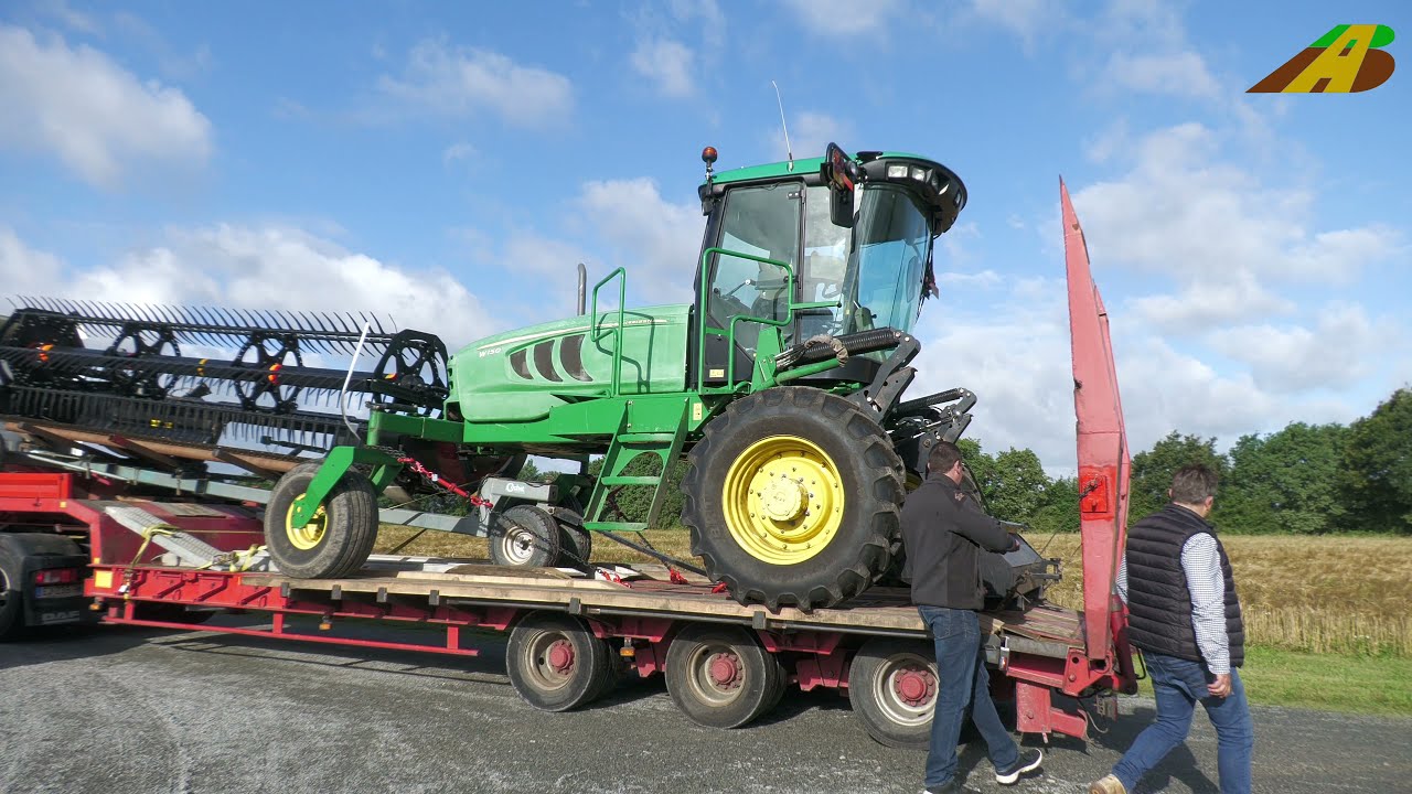 Getreideernte Schwadmäher Traktor John Deere - biologische Landwirtschaft - farming together France
