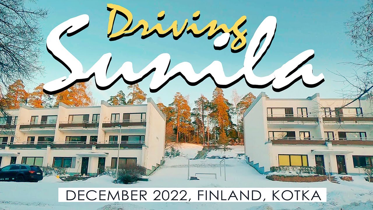 Kotka Driving: Alvar Aalto Architecture of Sunila, December 2022, Finland [4K]