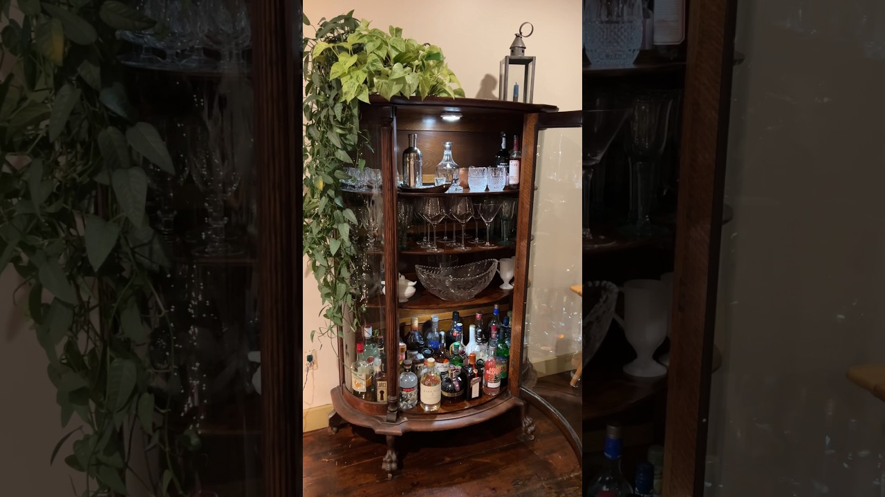 Turning This China Cabinet Into A Bar Cabinet