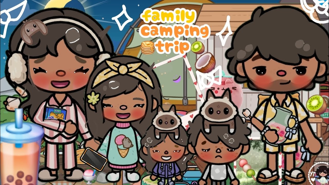 Family camping trip🥝 🏕|toca boca rp|with voice 🎙|itz kitty toca♡
