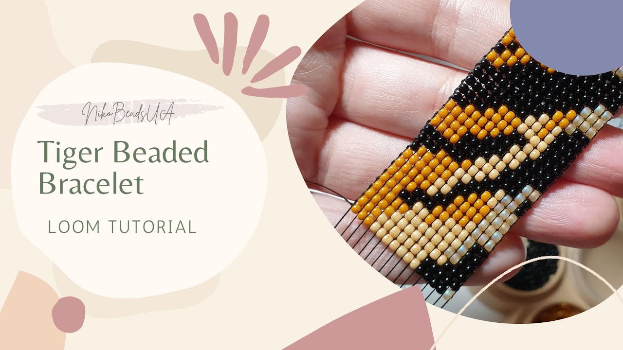 Tiger beaded bracelet tutorial | Loom pattern | How to make a loom bracelet