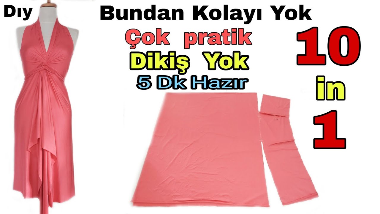 Nasıl Bu Kadar Kolay olabilir ! Dikiş Yok💥5dk kes10 Değişik şekilde Giy💥Çok Pratik Etek Elbise pareo