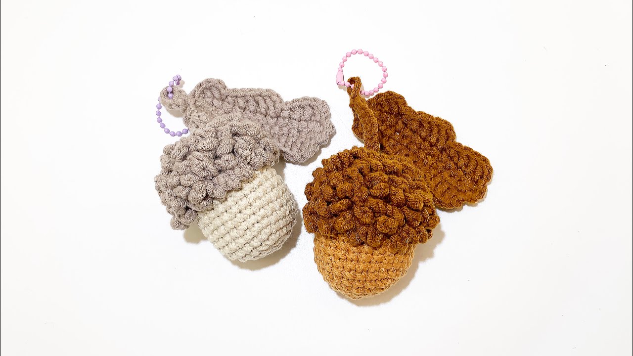 SO CUTE❤️Acorn Crochet Easy Basic Knitting Amigurumi Keychain Pattern