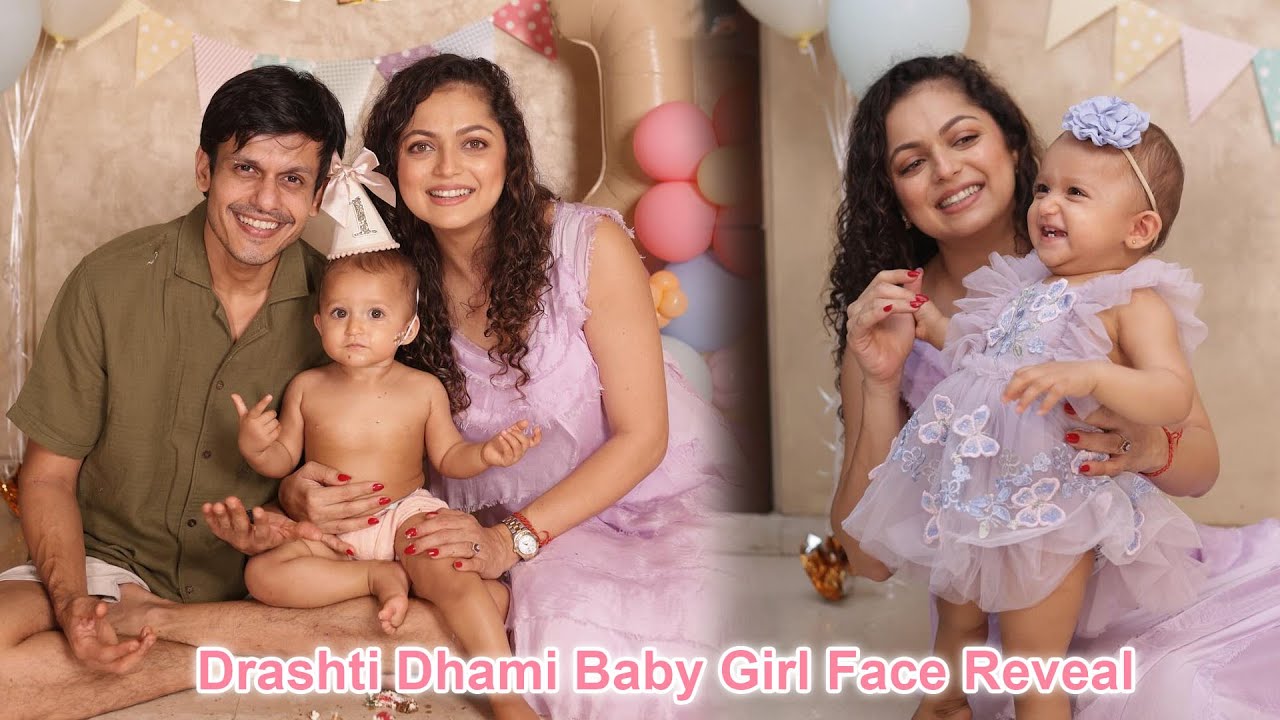 Actress Drashti Dhami Reveal Her Baby Girl Face at Her 1st Birthday