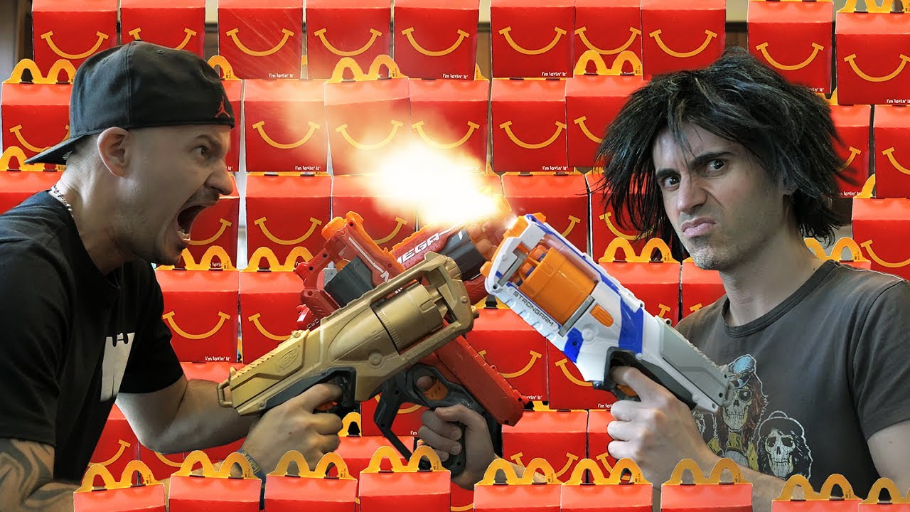 NERF WAR: MCDONALD'S BATTLE!!