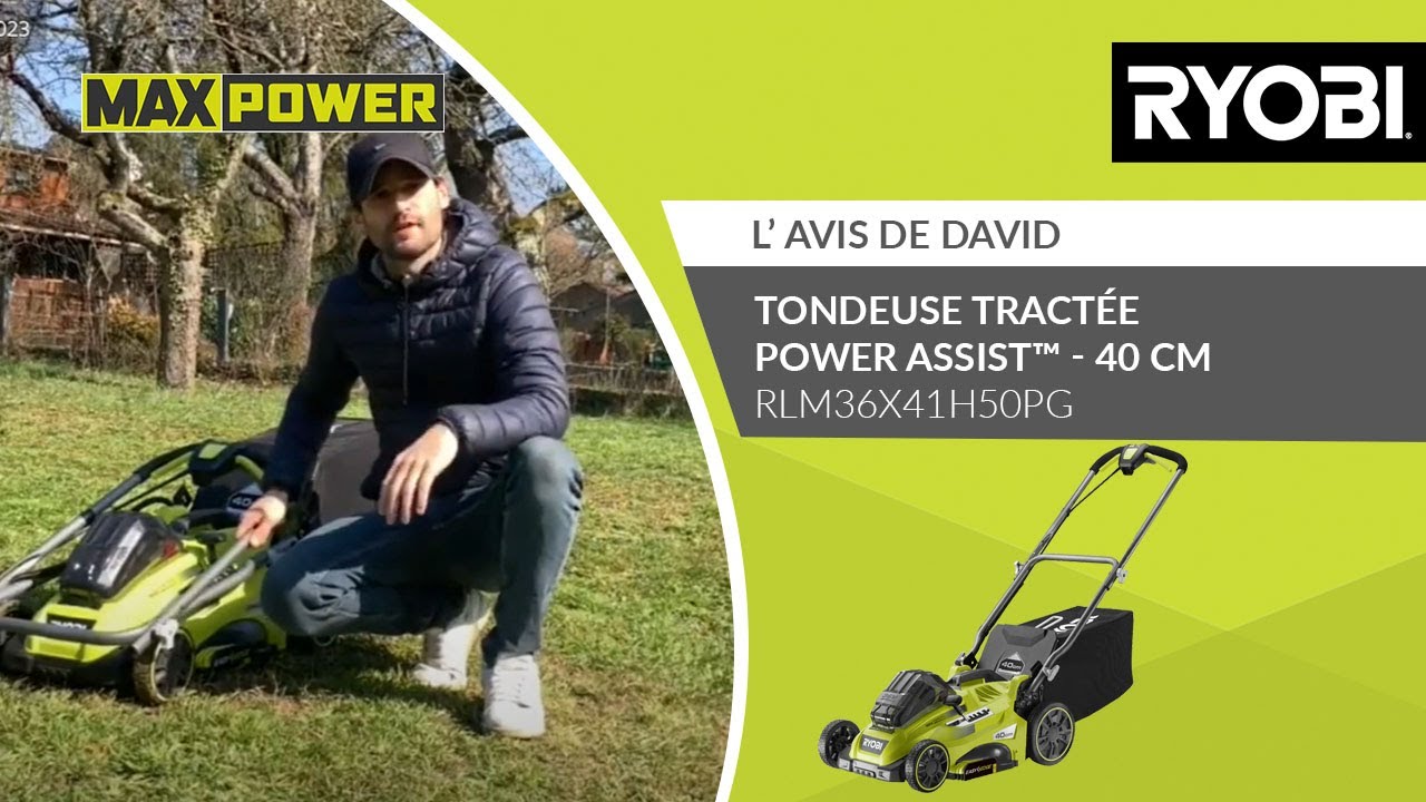 Tondeuse tractée à la demande POWER ASSIST™ 36V MAX POWER RLM36X41H50PG RYOBI® - L’avis de David