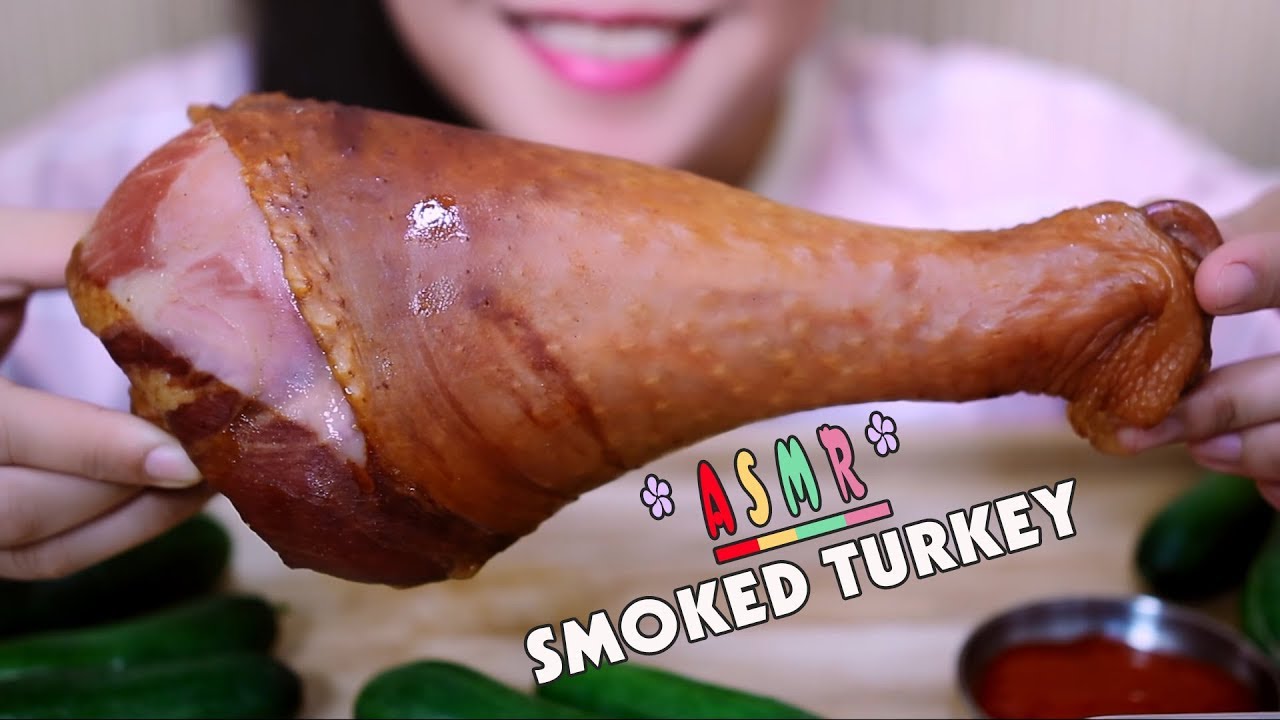 ASMR Smoked Turkey Leg , eating sounds | LINH-ASMR