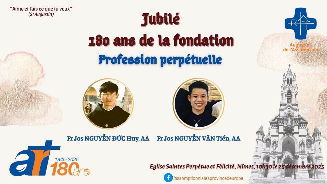 Voeux perpétuels- Hồng ân Vĩnh khấn thầy Joseph Huy và Joseph Tiến, dòng Augustino Đức Mẹ lên trời.
